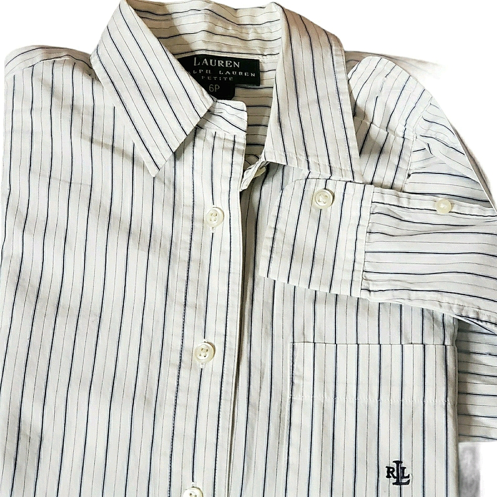 LAUREN Ralph Lauren Women's Long Sleeve striped Shirt